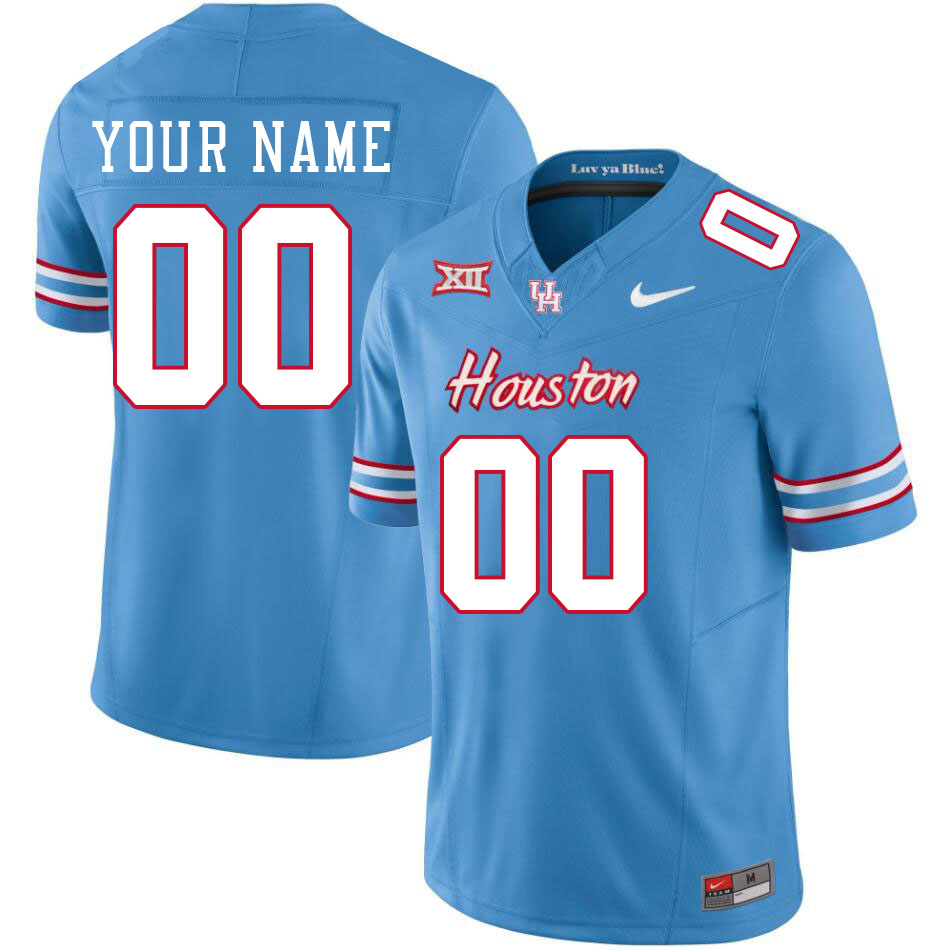 Custom Houston Cougars Name And Number College Football Jerseys Stitched-Oilers